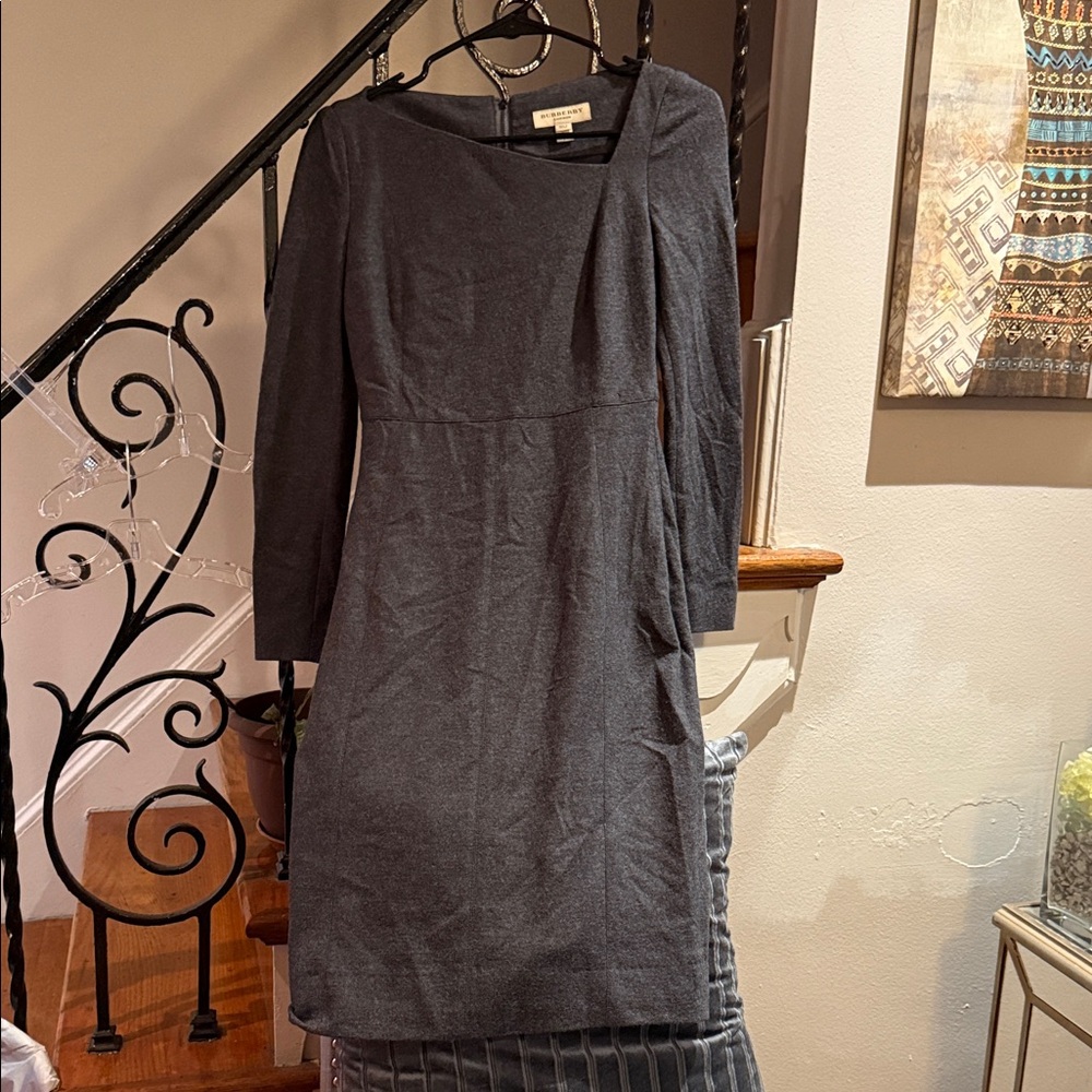 Burberry Dark Gray Long Sleeve Dress